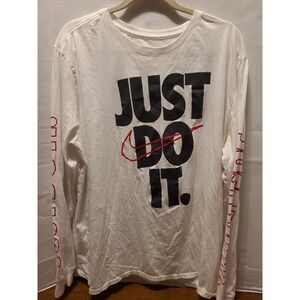Nike Just Do It Long Sleeve The Nike Tee White/Red Men's XXL (2X) T-Shirt